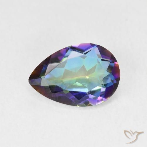 Quartz mystique Multicolore naturelle En forme de poire, 1.72 ct, VVS-VS
