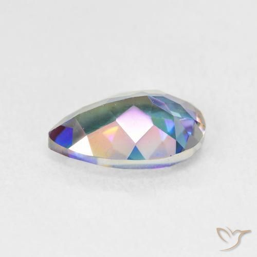 Quartz mystique Multicolore naturelle En forme de poire, 1.72 ct, VVS-VS