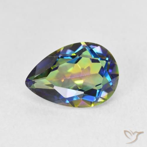 Quartz mystique Multicolore naturelle En forme de poire, 1.95 ct, VVS-VS