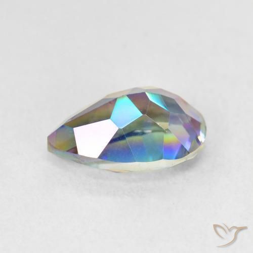 Quartz mystique Multicolore naturelle En forme de poire, 1.95 ct, VVS-VS