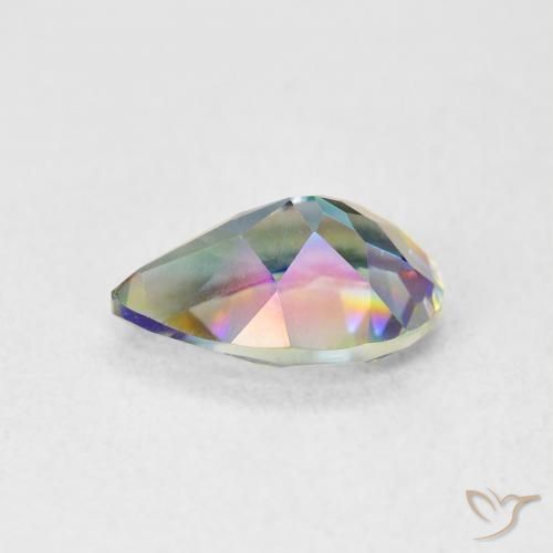 Quartz mystique Multicolore naturelle En forme de poire, 1.52 ct, VVS-VS