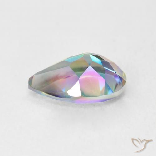 Quartz mystique Multicolore naturelle En forme de poire, 1.71 ct, VVS-VS