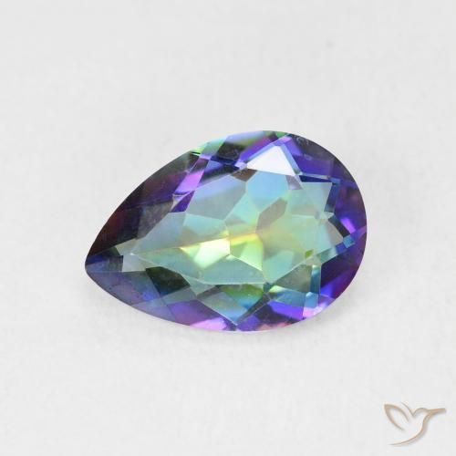 1.72ct Naturel Multicolore Quartz mystique, En forme de poire, VVS-VS
