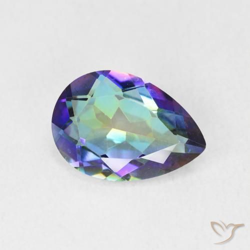 Quartz mystique Multicolore naturelle En forme de poire, 1.72 ct, VVS-VS