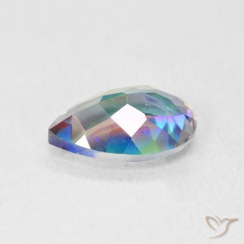 Quartz mystique Multicolore naturelle En forme de poire, 1.72 ct, VVS-VS