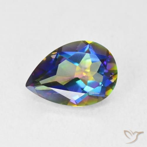 1.65ct Naturel Multicolore Quartz mystique, En forme de poire, VVS-VS