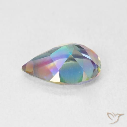 Quartz mystique Multicolore naturelle En forme de poire, 1.65 ct, VVS-VS
