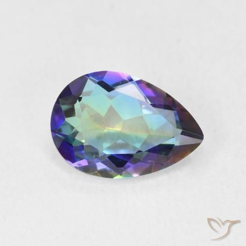 1.78ct Naturel Multicolore Quartz mystique, En forme de poire, VVS-VS
