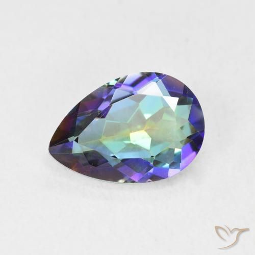Quartz mystique Multicolore naturelle En forme de poire, 1.78 ct, VVS-VS