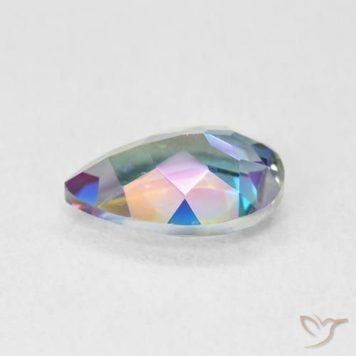 Quartz mystique Multicolore naturelle En forme de poire, 1.78 ct, VVS-VS