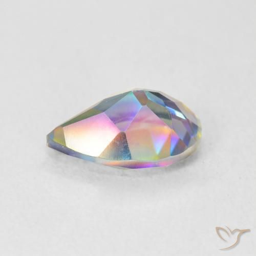 Quartz mystique Multicolore naturelle En forme de poire, 1.76 ct, VVS-VS