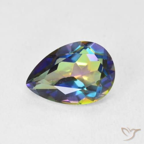 1.92ct Naturel Multicolore Quartz mystique, En forme de poire, VVS-VS