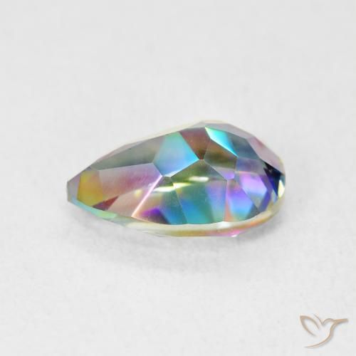 Quartz mystique Multicolore naturelle En forme de poire, 1.92 ct, VVS-VS