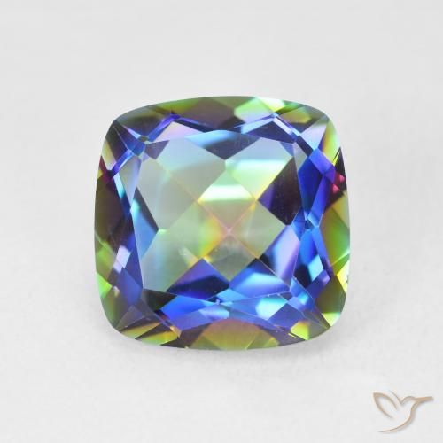 6.65ct Naturel Multicolore Quartz mystique, Coussin, VVS-VS