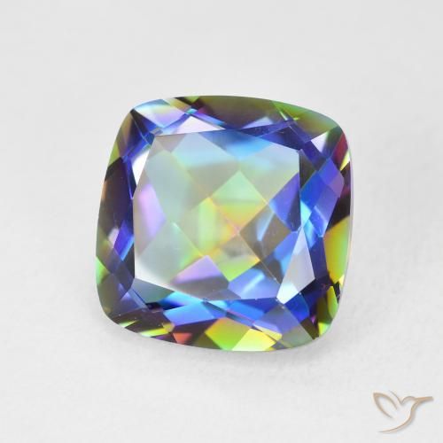 Quartz mystique Multicolore naturelle Coussin, 6.65 ct, VVS-VS