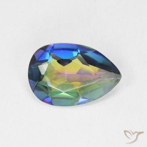 Quartz mystique Multicolore naturelle En forme de poire, 2.30 ct, VVS-VS