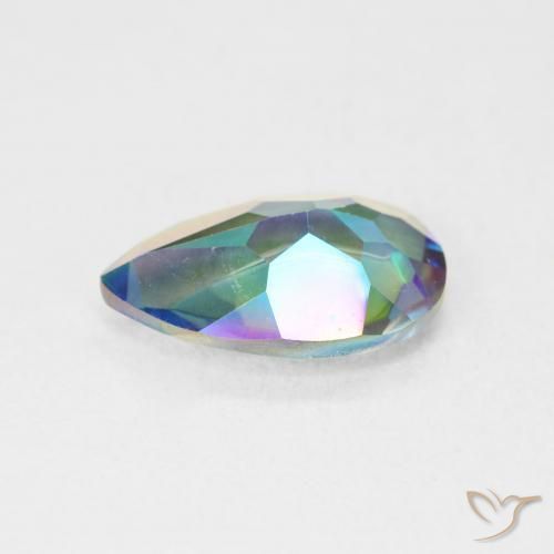 Quartz mystique Multicolore naturelle En forme de poire, 2.30 ct, VVS-VS