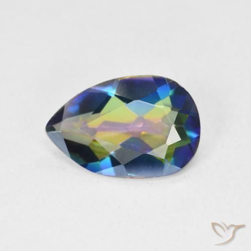 2.24ct Naturel Multicolore Quartz mystique, En forme de poire, VVS-VS