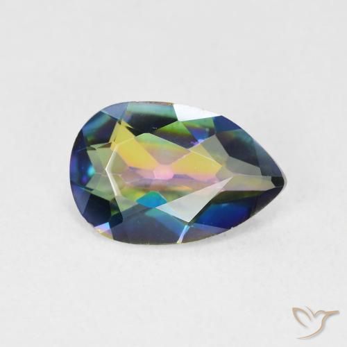 Quartz mystique Multicolore naturelle En forme de poire, 2.24 ct, VVS-VS