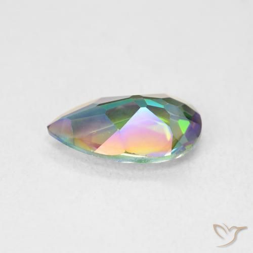 Quartz mystique Multicolore naturelle En forme de poire, 2.24 ct, VVS-VS