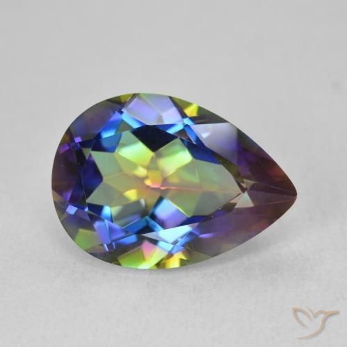 Quartz mystique Multicolore naturelle En forme de poire, 5.02 ct, VVS