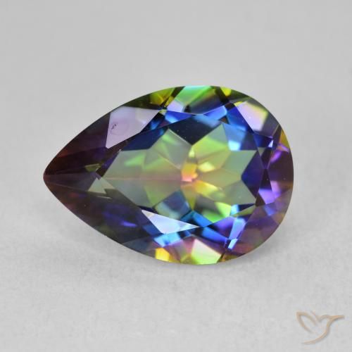 Quartz mystique Multicolore naturelle En forme de poire, 5.02 ct, VVS