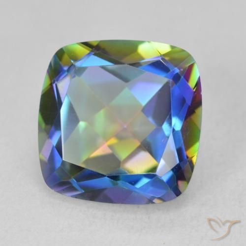 Quartz mystique Multicolore naturelle Coussin, 6.70 ct, VVS