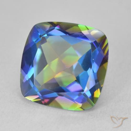 Quartz mystique Multicolore naturelle Coussin, 6.70 ct, VVS