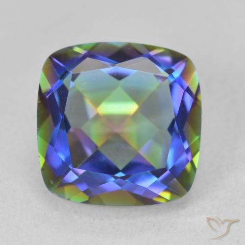 6.71ct Naturel Multicolore Quartz mystique, Coussin, VVS