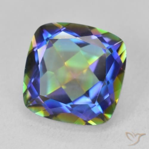 Quartz mystique Multicolore naturelle Coussin, 6.71 ct, VVS