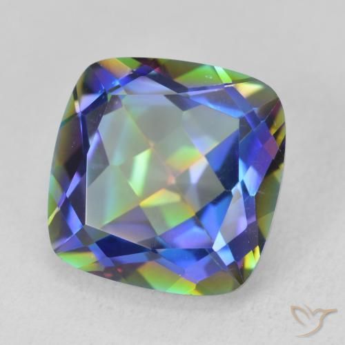 Quartz mystique Multicolore naturelle Coussin, 6.73 ct, VVS