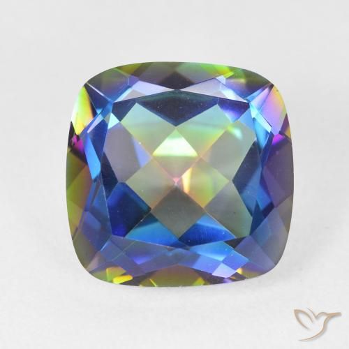 6.91ct Naturel Multicolore Quartz mystique, Coussin, VVS