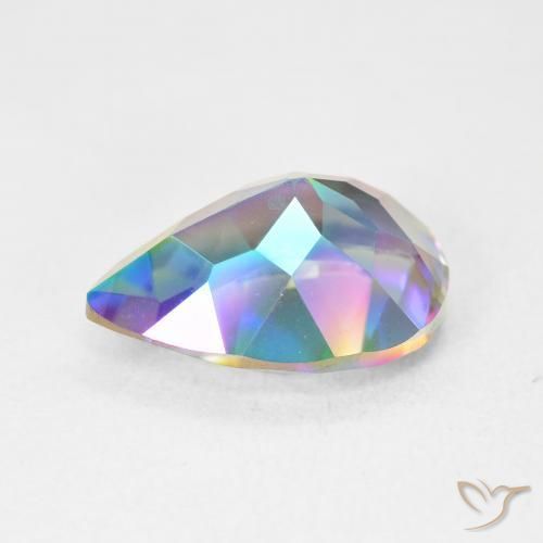 Quartz mystique Multicolore naturelle En forme de poire, 5.22 ct, VVS