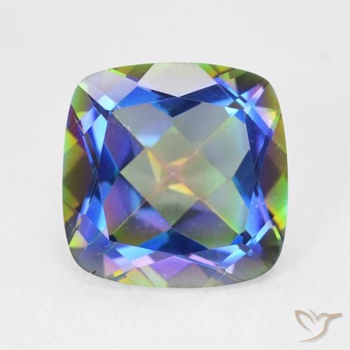 6.85ct Naturel Multicolore Quartz mystique, Coussin, VVS