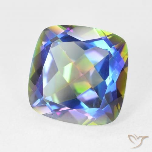 Quartz mystique Multicolore naturelle Coussin, 6.85 ct, VVS