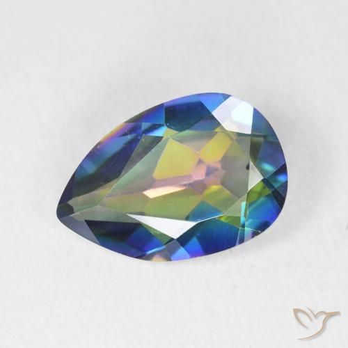 Quartz mystique Multicolore naturelle En forme de poire, 2.57 ct, VVS