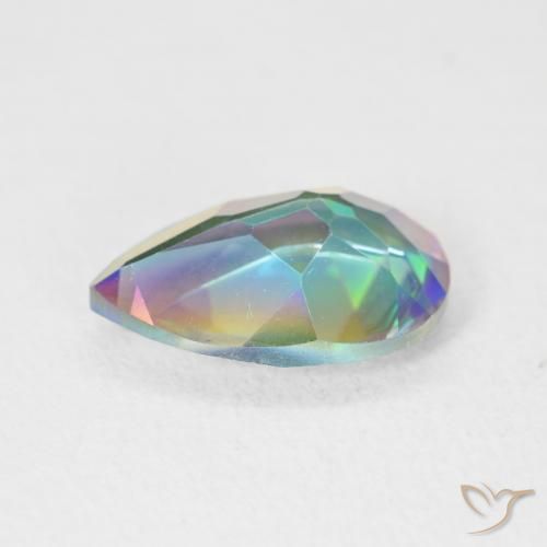 Quartz mystique Multicolore naturelle En forme de poire, 2.57 ct, VVS
