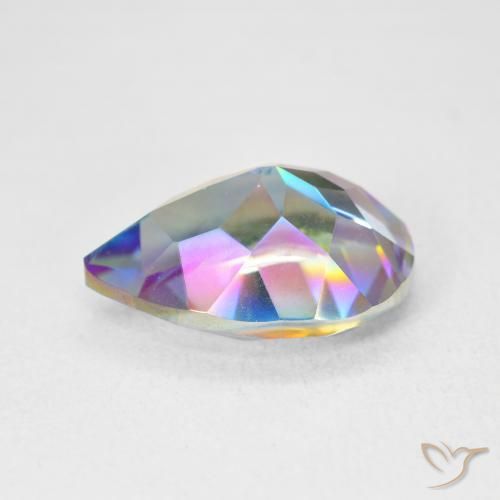 Quartz mystique Multicolore naturelle En forme de poire, 5.12 ct, VVS