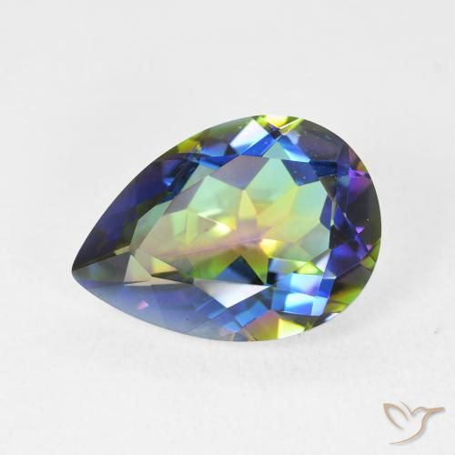 5.12ct Naturel Multicolore Quartz mystique, En forme de poire, VVS