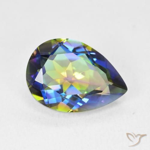 Quartz mystique Multicolore naturelle En forme de poire, 5.12 ct, VVS