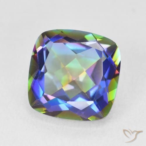 Quartz mystique Multicolore naturelle Coussin, 6.64 ct, VVS