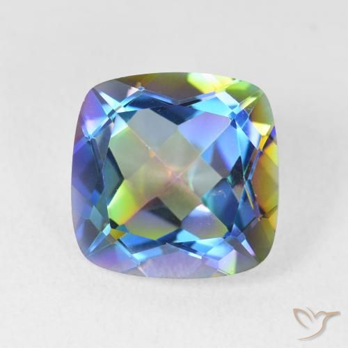 6.98ct Naturel Multicolore Quartz mystique, Coussin, VVS