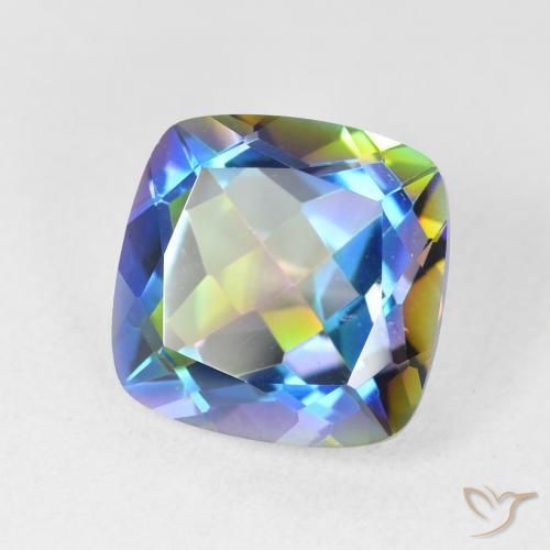 Quartz mystique Multicolore naturelle Coussin, 6.98 ct, VVS