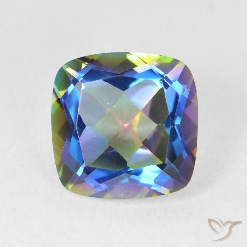 6.89ct Naturel Multicolore Quartz mystique, Coussin, VVS