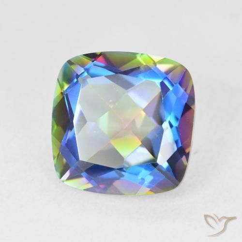 Quartz mystique Multicolore naturelle Coussin, 6.89 ct, VVS