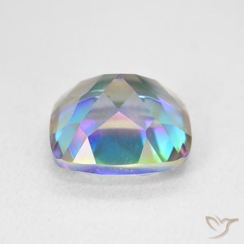 Quartz mystique Multicolore naturelle Coussin, 6.89 ct, VVS