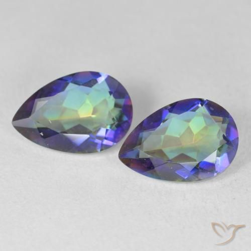 3.27ctw Naturel Multicolore Quartz mystique, En forme de poire, VVS-VS