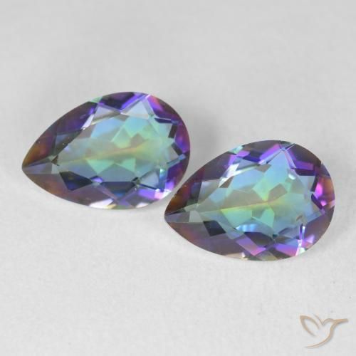 3.27ctw Naturel Multicolore Quartz mystique, En forme de poire, VVS-VS