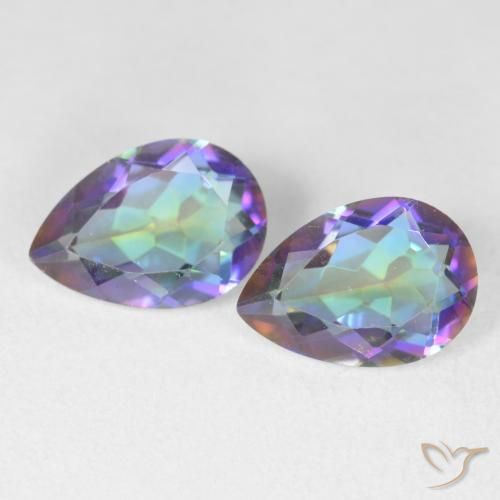 3.41ctw Naturel Multicolore Quartz mystique, En forme de poire, VVS-VS