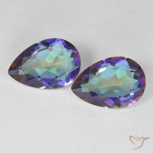 3.50ctw Naturel Multicolore Quartz mystique, En forme de poire, VVS-VS